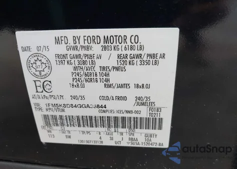2016 Ford Explorer Xlt from USA, damaged, VIN 1FM5K8D84GGA38844